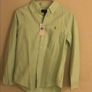 Green polo button down